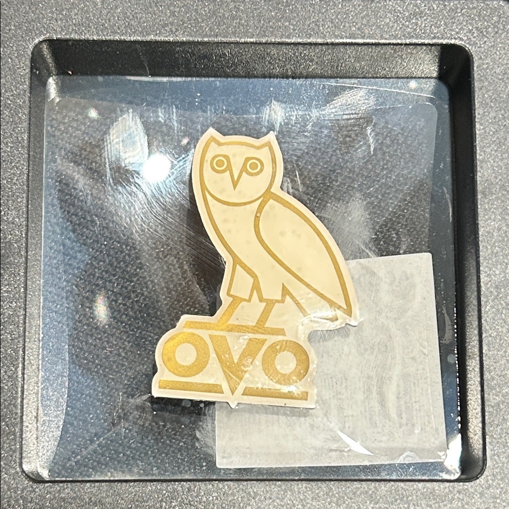 OVO Drake Gold / cream Owl Emblem Pin 1.5” new in box